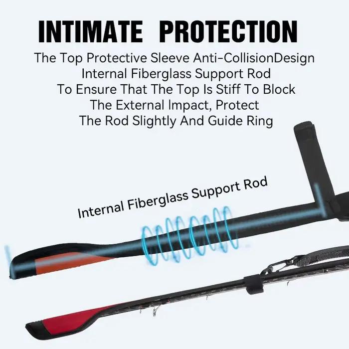 Canne à pêche spinning Kingdom 73-152cm avec corde de protection réglable et sac de rangement