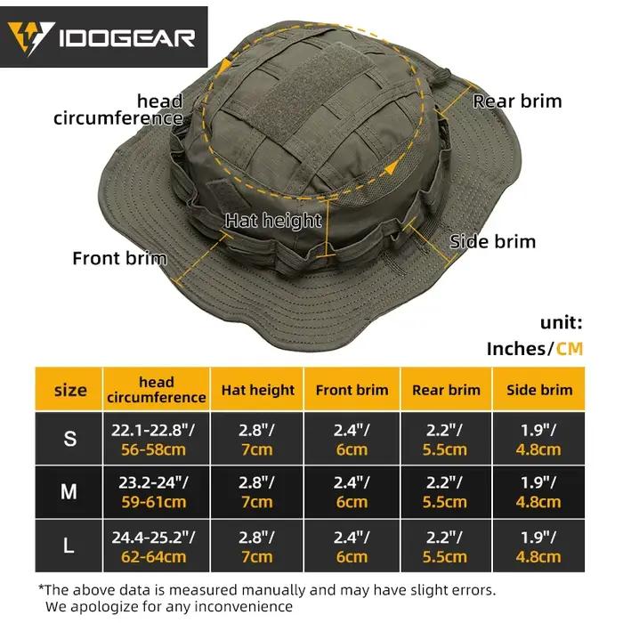 Chapeau boonie tactique IDOGEAR ajustable respirant pêche chasse protection solaire jungle