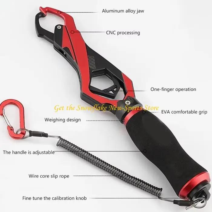 Pince à prise E56D BLOOKE avec pèse-poisson intégré - Grappin et décrocheur en alliage aluminium pour poissons