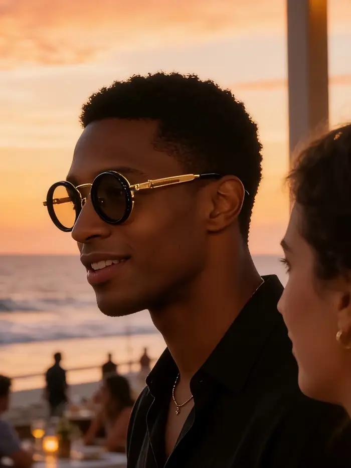 Lunettes soleil polarisées rondes réglables ND9 pêche - Lunettes soleil homme femme rétro UV400 protection