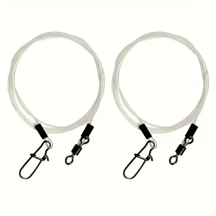 10 hameçons fluorocarbone résistants avec émerillons pour pêche mer et rivière - Fil leader invisible anti-usure