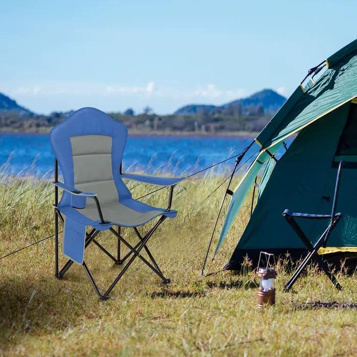 Chaise camping pliable WOLTU légère pêche - Siège poche latérale porte-gobelet jardin terrasse BBQ plage