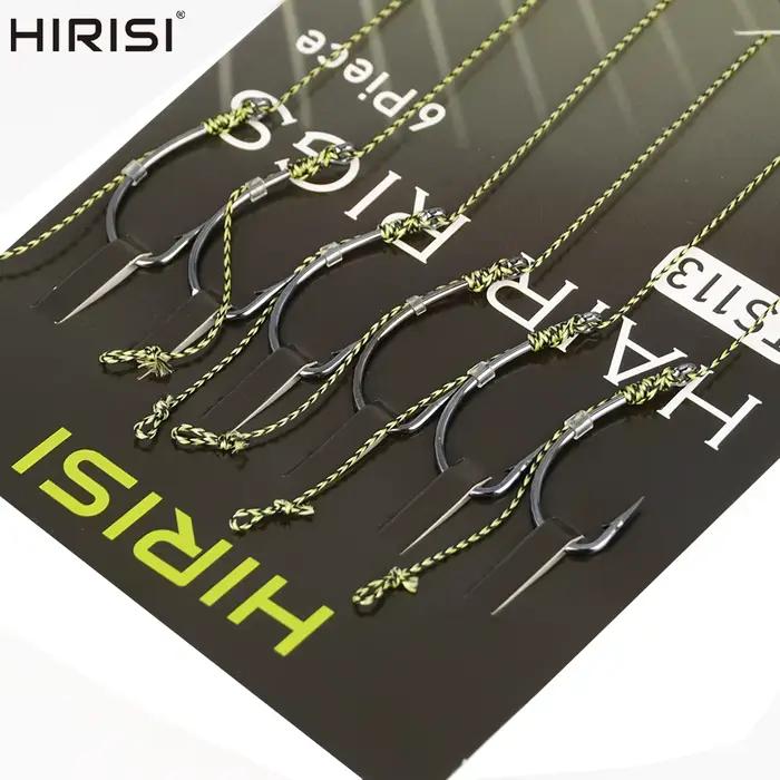 Kit 6 hair rigs prêts à pêcher pour carpe avec hameçons et ligne montage boilie accessoires
