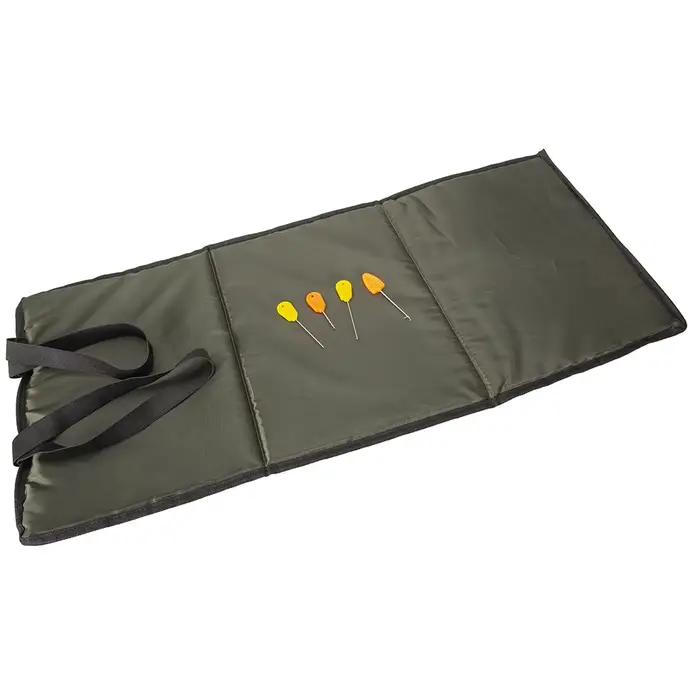 Tapis pêche 3 couches jaune polyvalent - Protection carpe éponge respirante aiguille appât