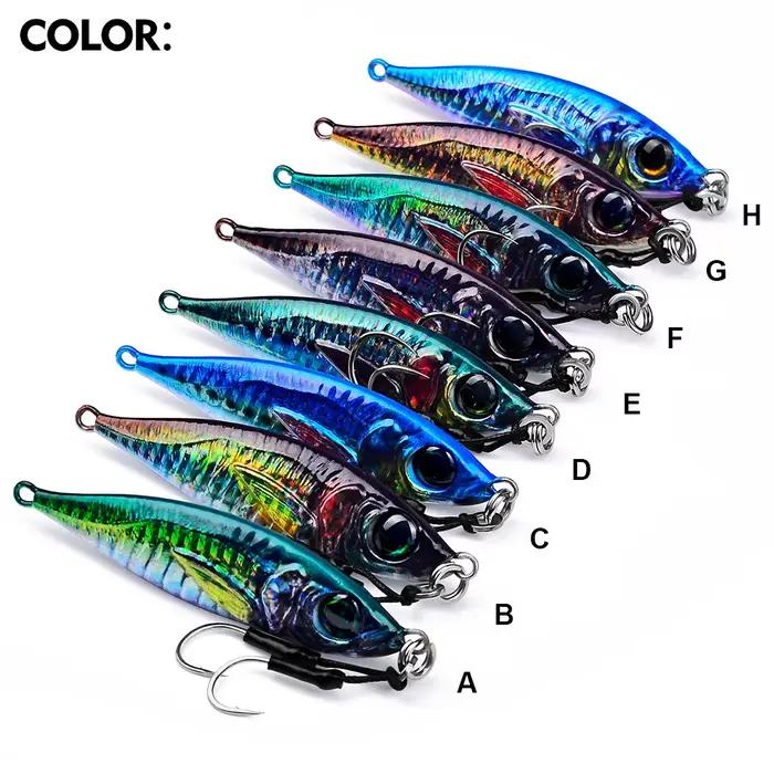 Jig Métal Lumineux 7-80g PRO BEROS - Leurre Pêche Mer Lente Thon Mérou Dorade Spoon
