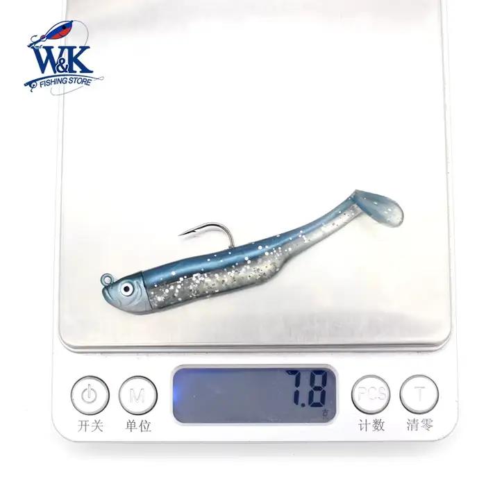 Kit Leurre Souple Slinky Shad 6cm avec Tête Plombée 5g pour Pêche aux Poissons de Roches