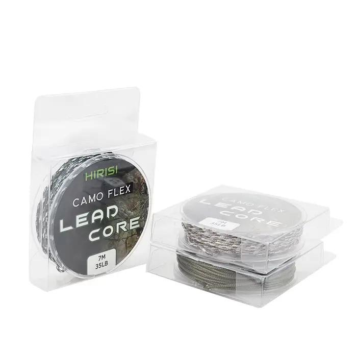 Ligne plombée carpe 35LB 7 mètres pour montage hair rig - tresse 3 couleurs résistante