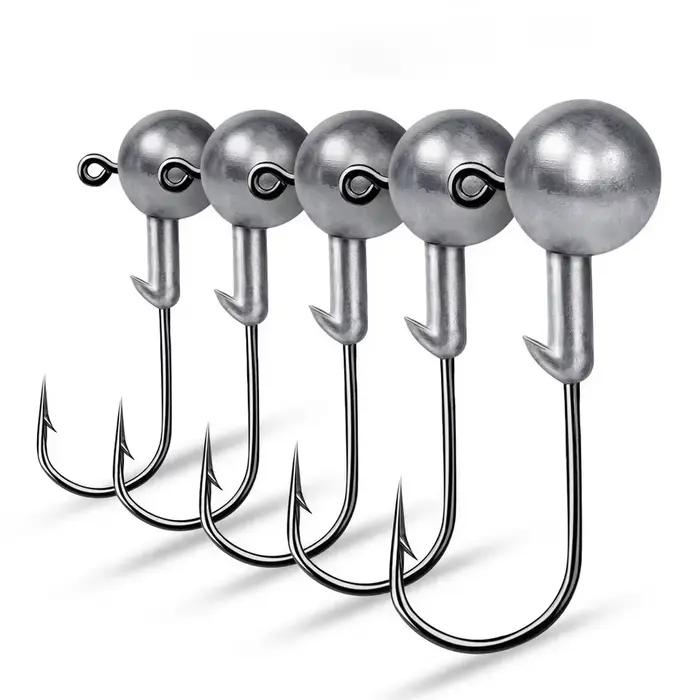 Têtes plombées jig de 1g à 20g pour pêche aux leurres - Hameçons jig pour leurres durs et souples