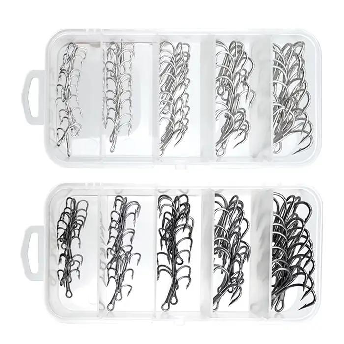 Hameçons triples acier haute teneur en carbone avec émerillons pour leurres pêche en bateau océanique partenaire de pêche occasions spéciales pêcheur passionné montages personnalisés