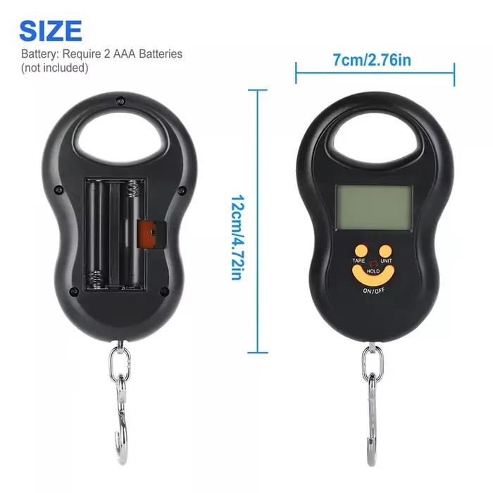 Balance numérique pêche 50kg/10g avec rétroéclairage - Pèse-poisson et bagages électronique portable