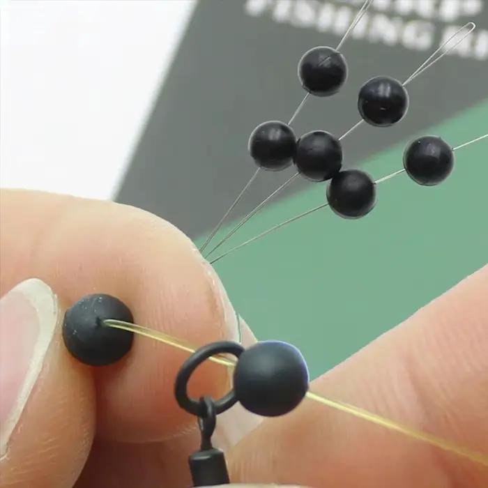 100 perles de pêche rondes souples et dures 3-12mm, accessoires de montage noir pour leurres