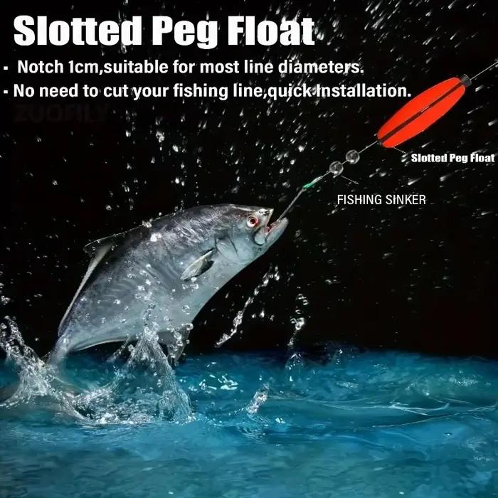 5pcs Flotteurs Ovale Pêche Silure - Flotteurs Fente Pêche Lancer - Flotteurs Mousse Pêche Gros Poissons