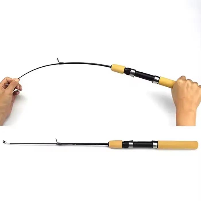 Canne mini carbone hiver pêche glace crevettes 0.6m 0.8m 1m ultra sensible légère