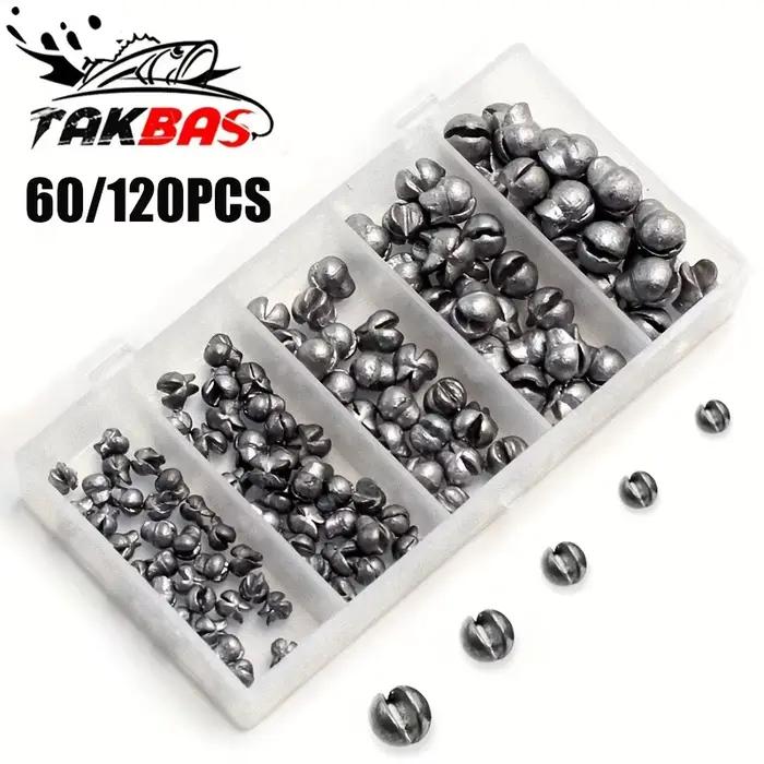 Kit plombs pêche 60/120 pièces - Plombs fendus 5 tailles - Design rond amovible eau douce