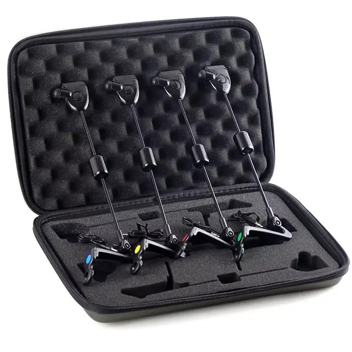JSFUN Set Swinger Carp Fishing avec LED Illuminé 4 Couleurs dans Étui Zippé pour Pêche Nocturne Carpe