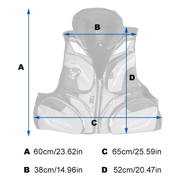 Veste de pêche à roche avec flottabilité 7.5kg - Vêtement technique pêche homme - Veste multifonction ZYZHE