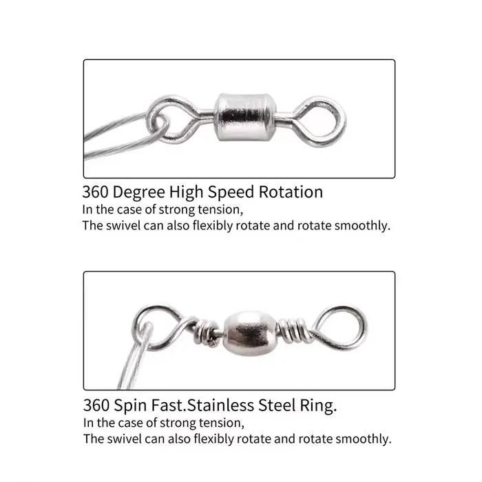 Bas de ligne anti-morsure acier 15cm avec émerillon - accessoire pêche résistant aux dents de poissons
