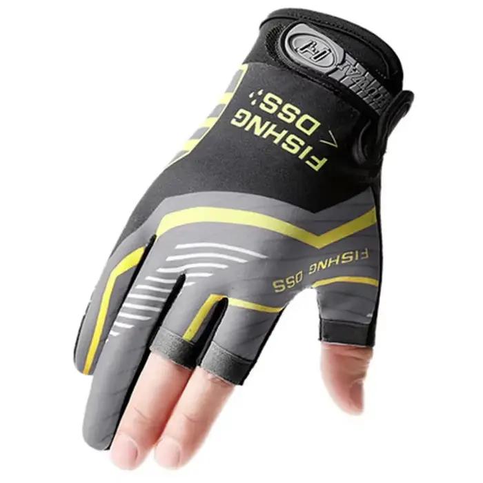 Gants pêche été 3 doigts légers respirants anti-UV pour hommes protection solaire et anti-dérapante