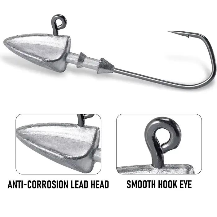 Lot de 5 leurres métalliques jig head plombés de 3.5g à 35g pour pêche au leurre