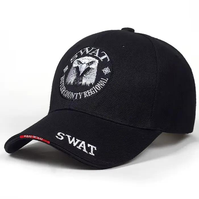 Casquette baseball SWAT Eagle brodée pour hommes - Modèle aigle tactique réglable pour pêche et outdoor