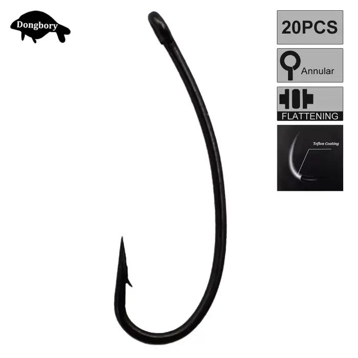 Hameçons longue tige 20PCS pour carpe avec revêtement téflon - Accroche robuste pour montage chod rig