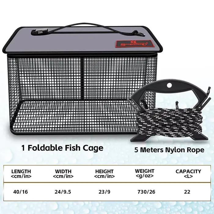 Filet pliable de pêche pour carpes crevettes écrevisses piège cage appât avec poignée Sougayilang