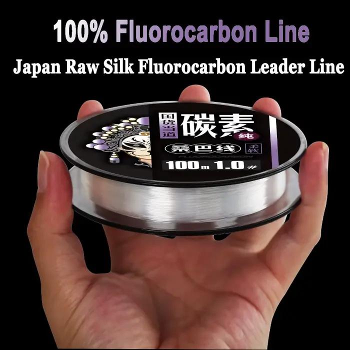 Zukibo fluorocarbone 50/100m - Fil leader japonais haute qualité invisible 2-84lb pêche professionnelle