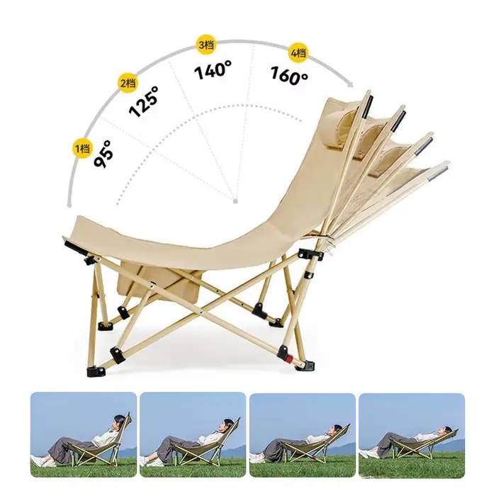 Chaise longue pliante WESTTUNE pêche ajustable avec repose-tête camping plage
