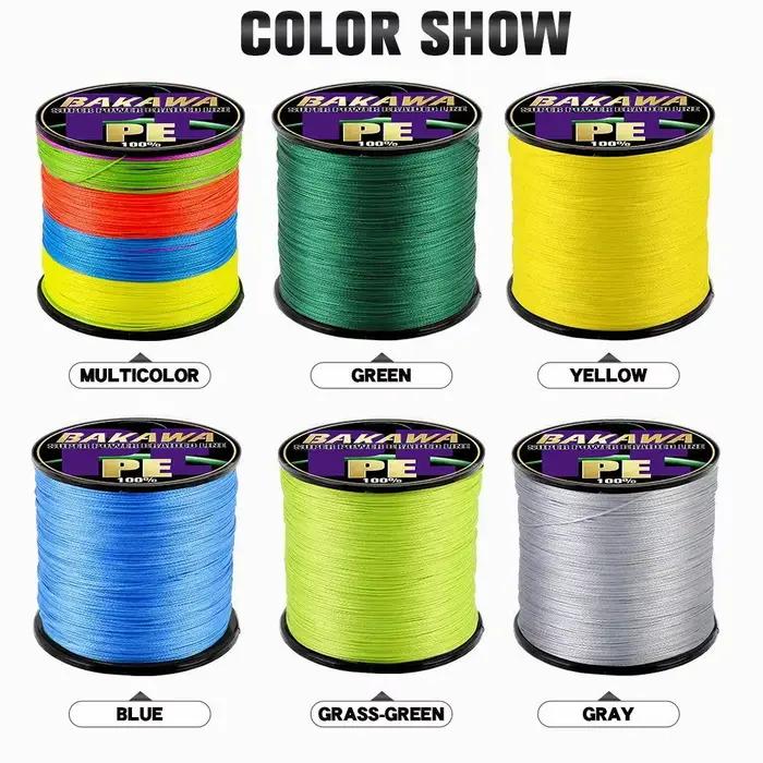 Ligne de pêche BAKAWA 4 brins multifilament 100M-1000M résistante à l'abrasion pour carpe et pêche sportive