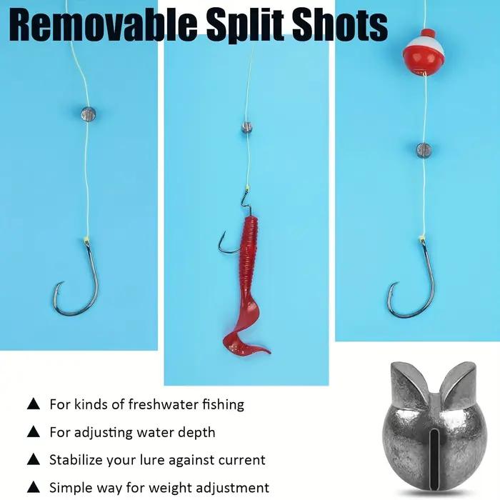 Kit plombs pêche 60/120 pièces - Plombs fendus 5 tailles - Design rond amovible eau douce