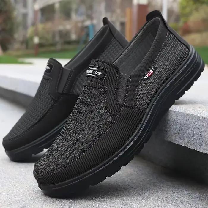 Chaussures de pêche homme printemps en toile avec semelle souple pour pêche confortable en étang