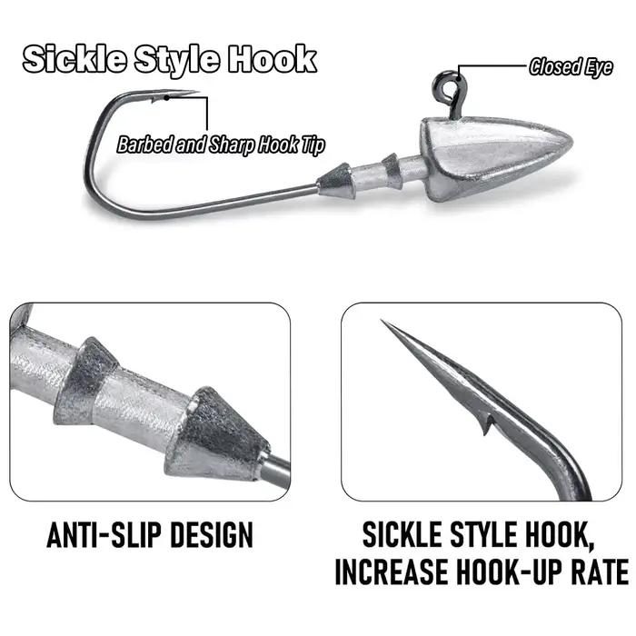 Hameçons triangle head pour Texas rig fishing avec poids de 3.5g à 35g pour pêche aux leurres souples