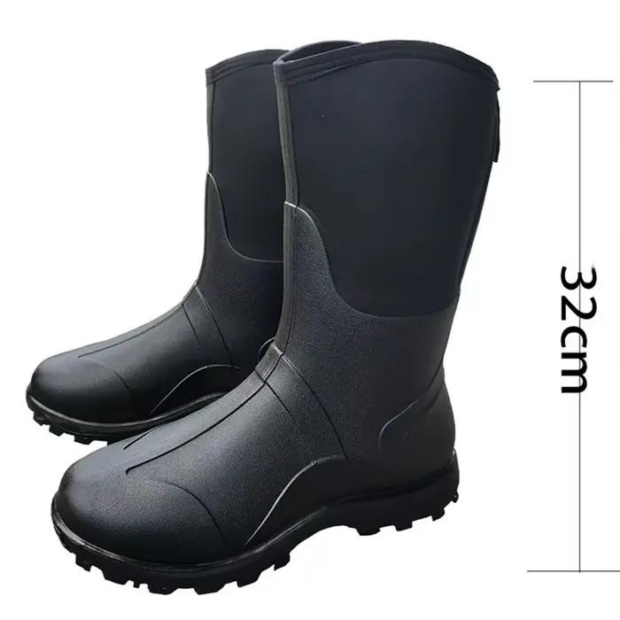 Bottes de pêche camouflage hautes tube PVC imperméables antidérapantes chaussures aquatiques wading