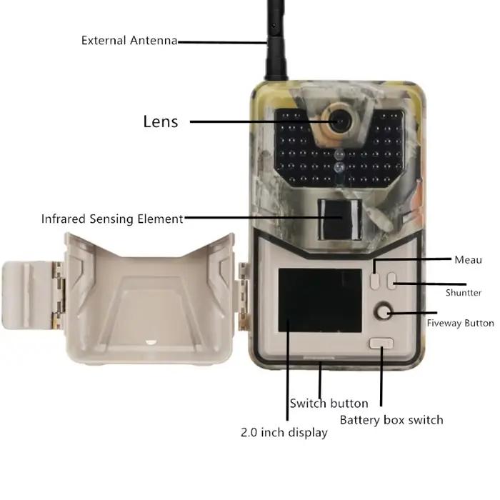 HC900M caméra chasse 20MP 1080P avec envoi SMS MMS boîtier métal étanche vision nocturne 2G