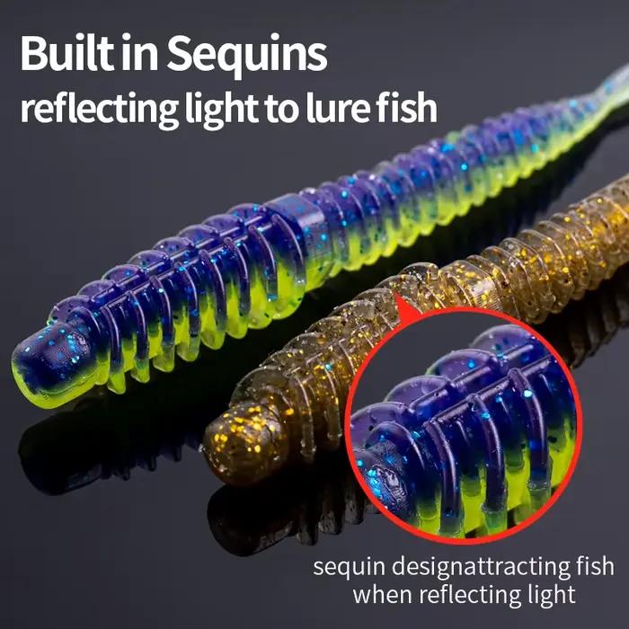 10 leurres souples flottants needletail 75-85mm pour carpe - Vers silicone reverse thread