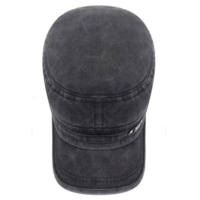Casquette militaire coton lavé plat pêcheur ajustable extérieure rétro armée homme femme pêche