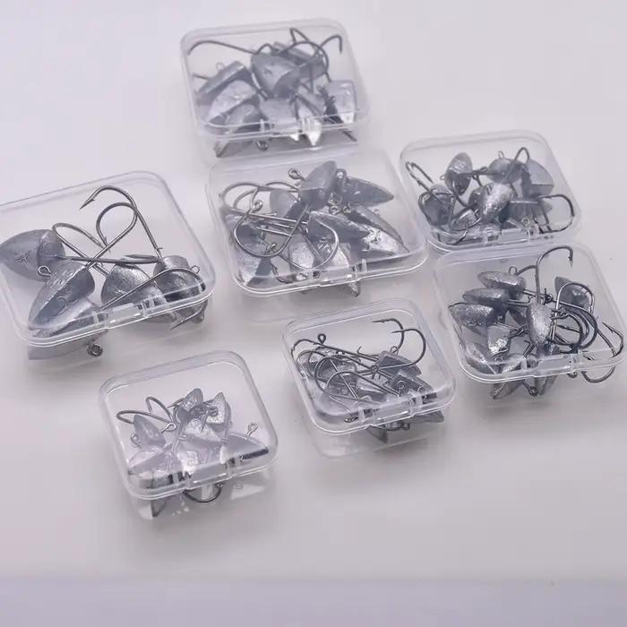 Têtes de pêche Triangle Head NED Hooks 3.5g à 28g pour leurres souples et jigging