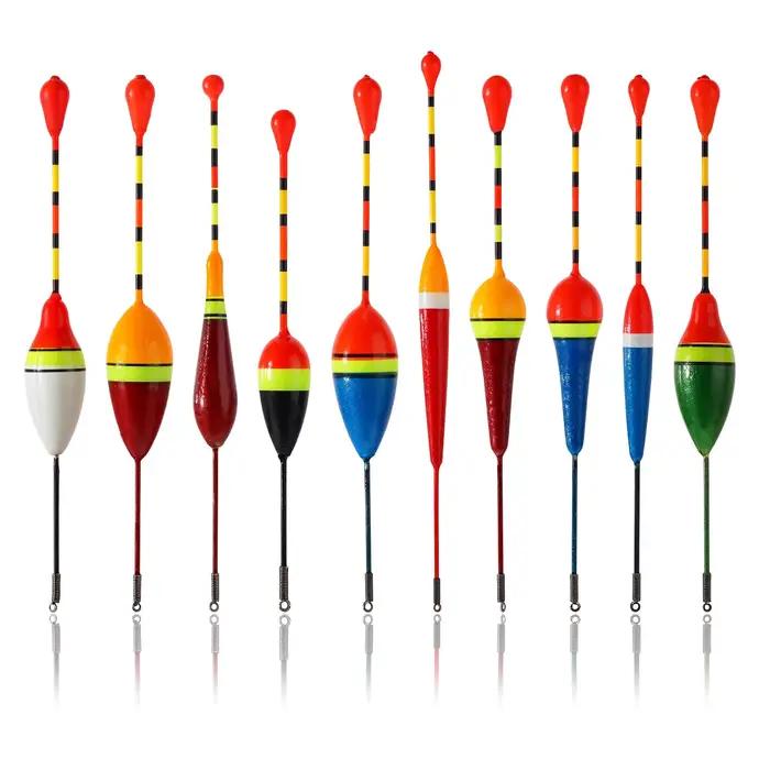 10 flotteurs truite ovale bois coulissant pêche basse ligne mousse dure basses accessoires pêcheur