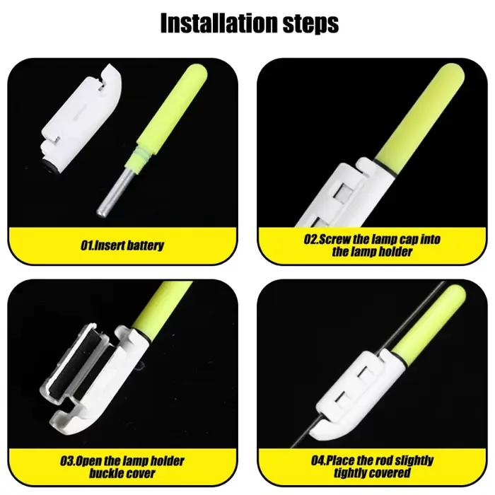 Lampe LED Électronique pour Canne à Pêche Nocturne Flotteur Lumineux Étanche en ABS Taille Petite Grande Couleur Rouge Vert Occasions Spéciales