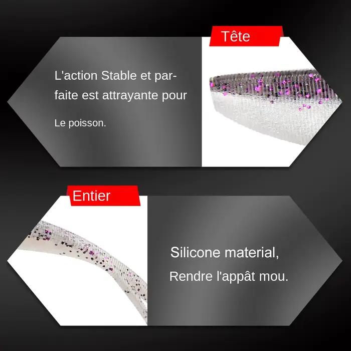 Leurre souple jerkbait shad split tail 3" 4" pour pêche du brochet perche truite et sandre