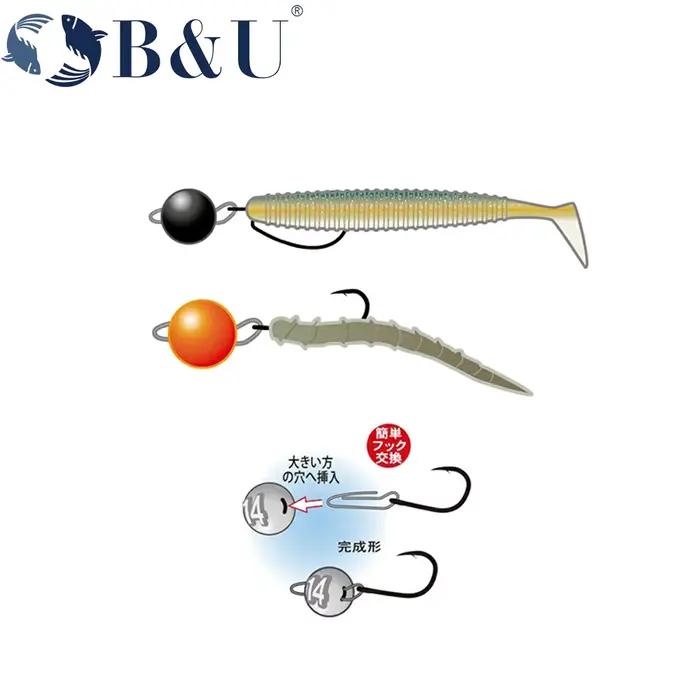 Têtes plombées Tungsten Swing Jig 2g à 14g pour pêche profonde avec leurres souples - B&U