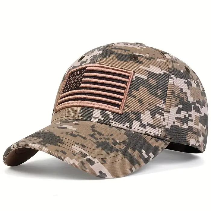Casquette baseball drapeau US brodée unisexe pour pêche protection solaire printemps automne