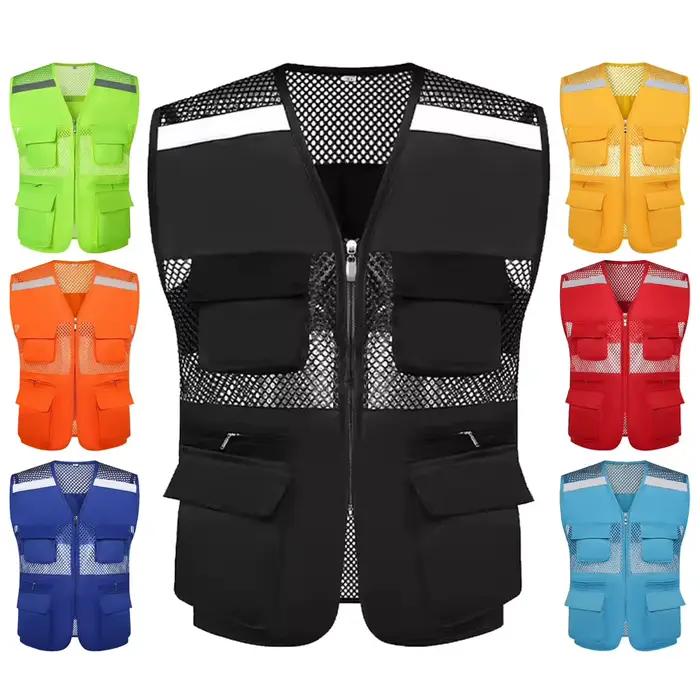 Veste filet pêche été - Veste sans manches respirante multi-poches pour pêche en mer