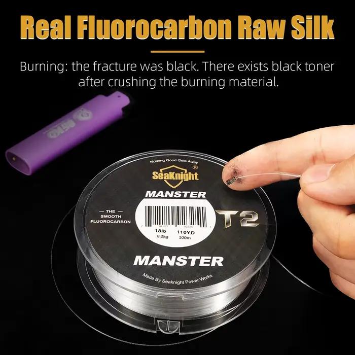 Ligne fluorocarbone 100% SeaKnight MANSTER T2 100m 3-35lb pêche mer ligne coulante carbone améliorée