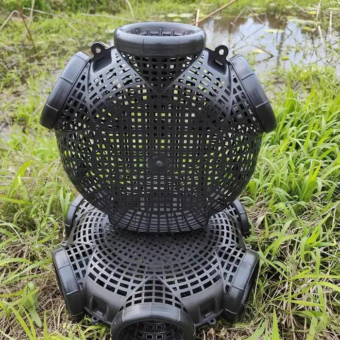 Piège à écrevisses et poissons 3/6/8 trous cage plastique facile à installer pêche crustacés