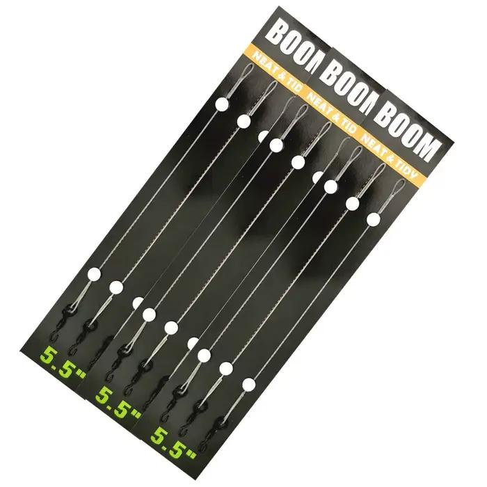 Leader fluorocarbone 100% pour montages carpe - Bas de ligne 5.5 pouces avec émerillon Ronnie