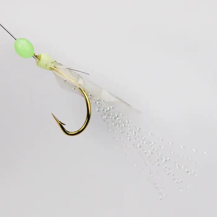 5 Sabiki Rigs avec Perles Fluorescentes et Hooks Haute Résistance, pour la Pêche en Mer et