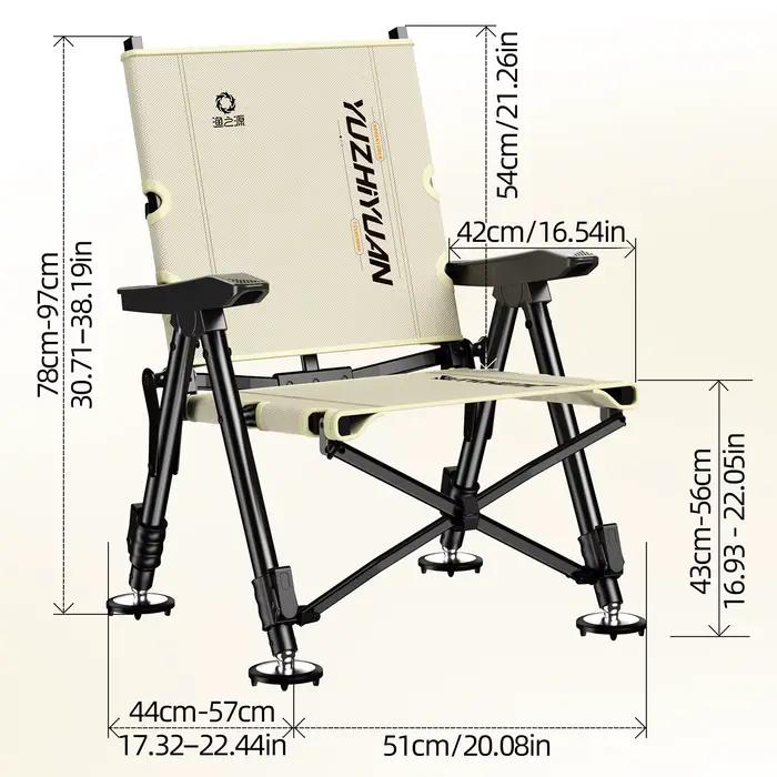 Fauteuil de pêche télescopique pliable complet - Siège portable tous terrains cadeau pêcheur