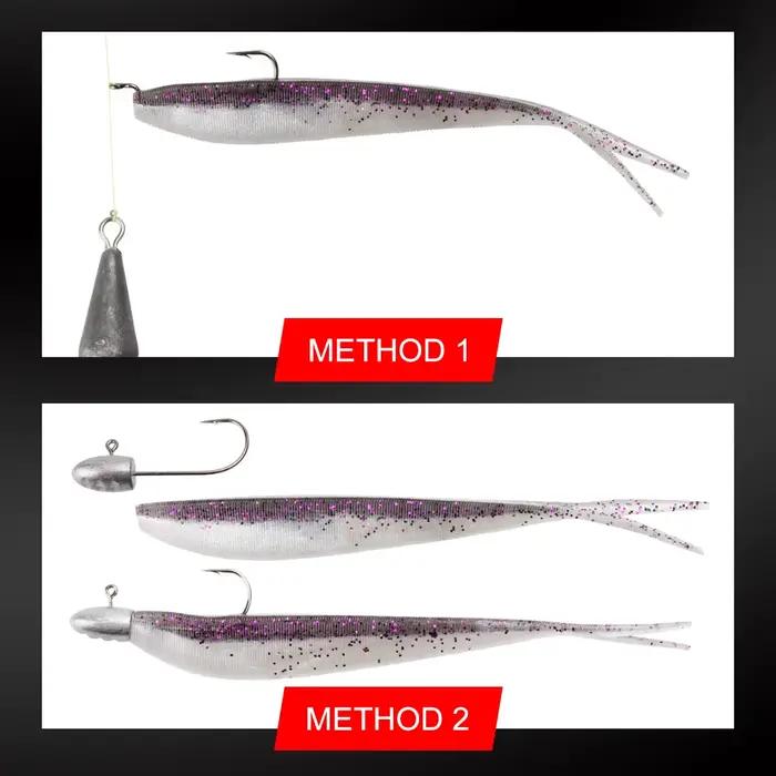 Leurres souples jerkbait 2-4 pouces Spinpoler pour drop shot bar, brochet, sandre