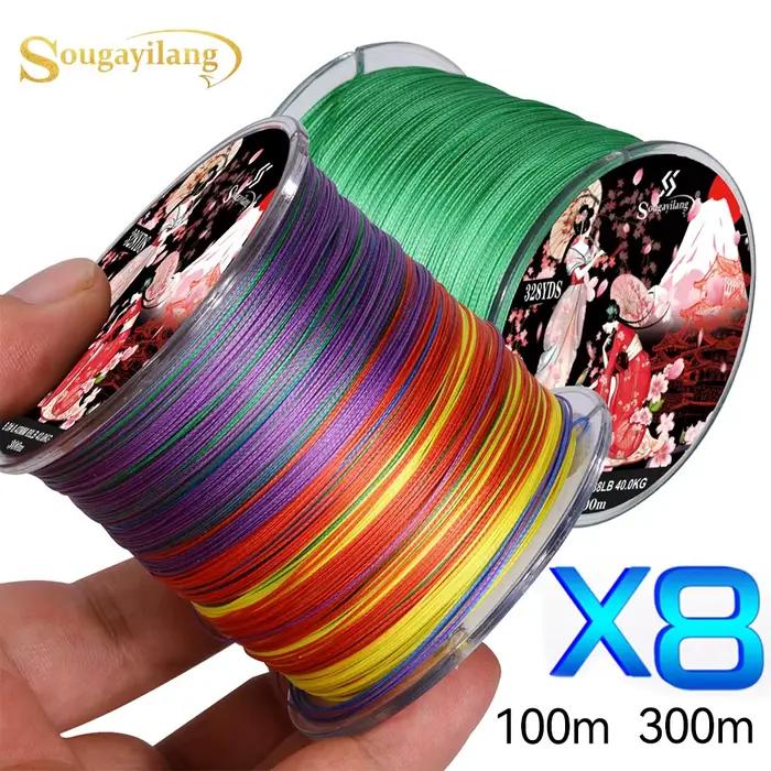 Ligne braidée Sougayilang X8 100/300m 22-88LB - Ligne PE japonaise pour brochet, carpe et sandre